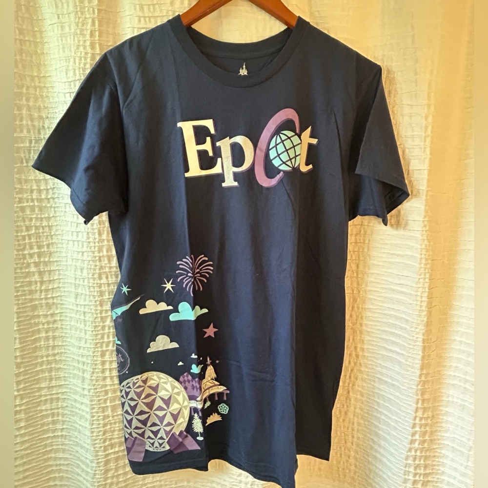 Disney Parks Epcot Graphic Tee - Navy with Pastel - Figment
